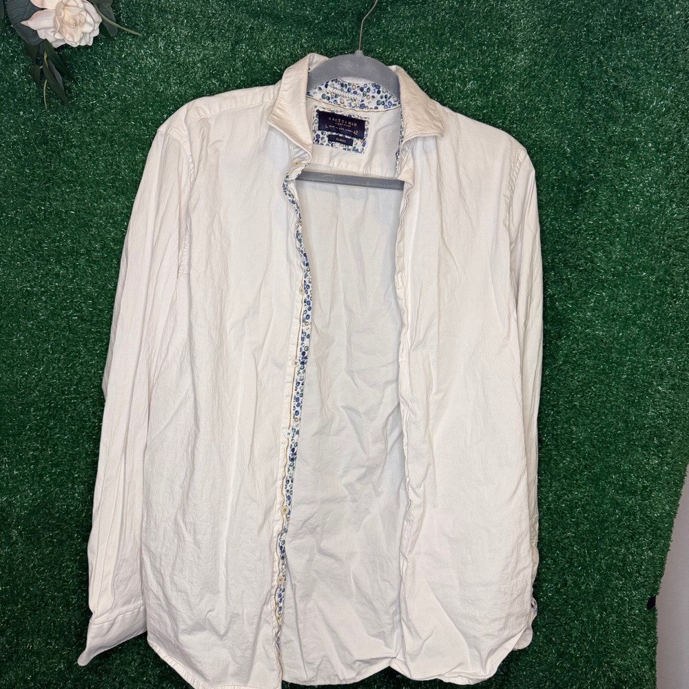 Cactus Man Ricky Singh White Slim Fit Button Down Shirt Men's Large 42
